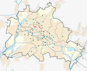 Map of Mitte with markings for the individual supporters