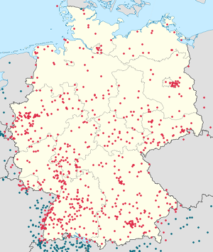 Map of Germany with markings for the individual supporters