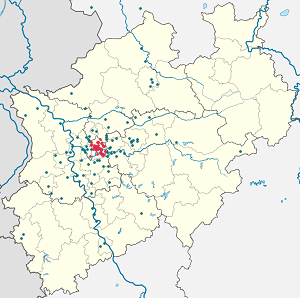 Map of Essen with markings for the individual supporters