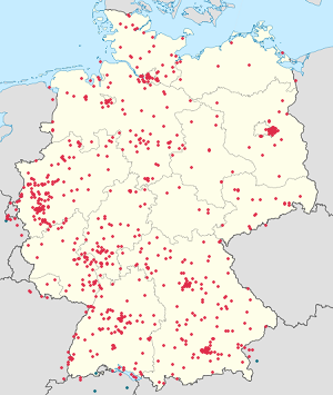 Karte von Deutschland mit Markierungen für die einzelnen Unterstützenden
