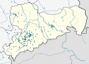 Map of Oelsnitz, Erzgebirge with markings for the individual supporters