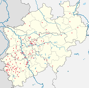 Karte von Nordrhein-Westfalen mit Markierungen für die einzelnen Unterstützenden