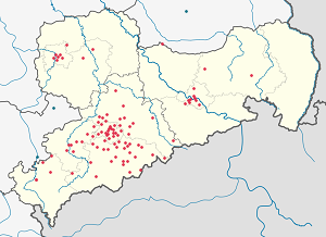 Karte von Sachsen mit Markierungen für die einzelnen Unterstützenden