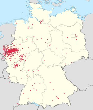 Map of Germany with markings for the individual supporters