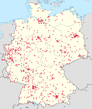 Saksa kartta tunnisteilla jokaiselle kannattajalle