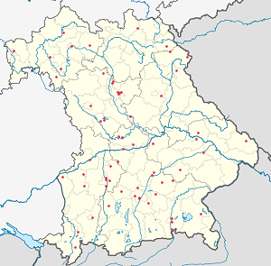Map of Bavaria with markings for the individual supporters