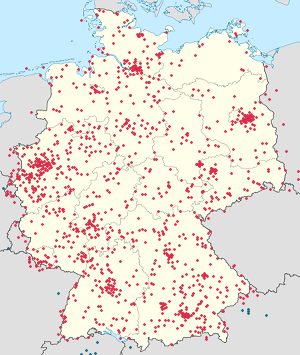 Karte von Deutschland mit Markierungen für die einzelnen Unterstützenden