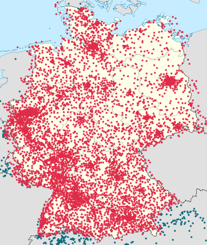Karte von Deutschland mit Markierungen für die einzelnen Unterstützenden