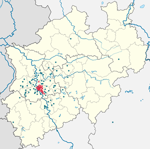 Karte von Düsseldorf mit Markierungen für die einzelnen Unterstützenden