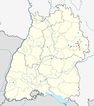 Map of Aalen with markings for the individual supporters