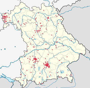 Karte von Bayern mit Markierungen für die einzelnen Unterstützenden