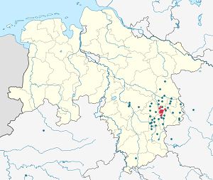 Kart over Braunschweig med markører for hver supporter