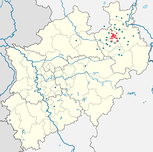 Karte von Bielefeld mit Markierungen für die einzelnen Unterstützenden