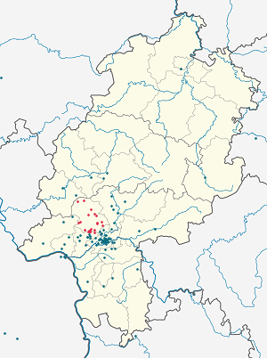 Karte von Hochtaunuskreis mit Markierungen für die einzelnen Unterstützenden