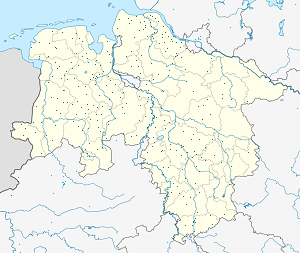 Mapa de Baja Sajonia con etiquetas para cada partidario.