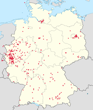 Map of Germany with markings for the individual supporters