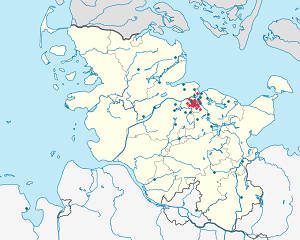 Karta mjesta Kiel s oznakama za svakog pristalicu