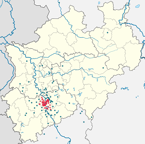 Karte von Köln mit Markierungen für die einzelnen Unterstützenden