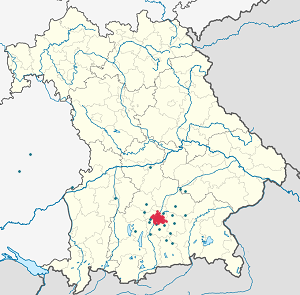 Karte von München mit Markierungen für die einzelnen Unterstützenden