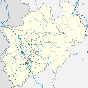 Karte von Leverkusen mit Markierungen für die einzelnen Unterstützenden