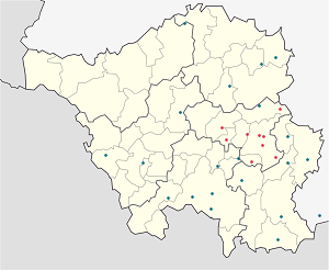 Kart over Landkreis Neunkirchen med markører for hver supporter