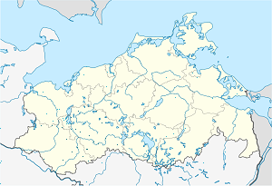 Mapa města Zemský okres Ludwigslust-Parchim se značkami pro každého podporovatele 