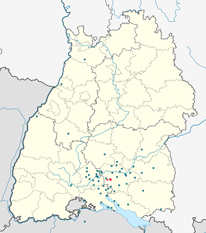 Karta över Messkirch med taggar för varje stödjare