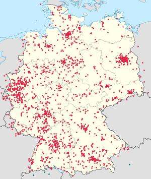 Zemljevid Nemčija z oznakami za vsakega podpornika