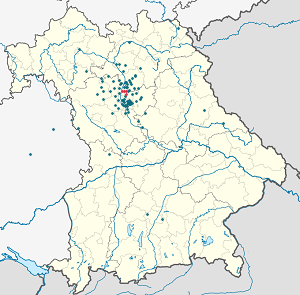 Karte von Erlangen mit Markierungen für die einzelnen Unterstützenden
