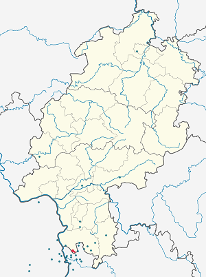 Mapa mesta Viernheim so značkami pre jednotlivých podporovateľov
