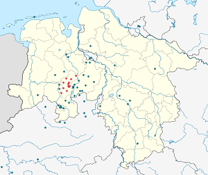 Karte von Landkreis Vechta mit Markierungen für die einzelnen Unterstützenden