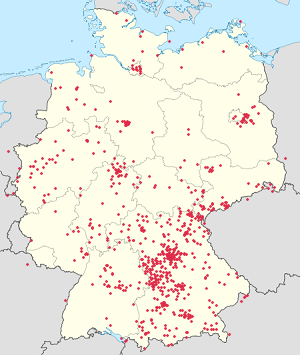 Karte von Deutschland mit Markierungen für die einzelnen Unterstützenden
