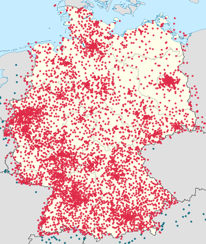 Karte von Deutschland mit Markierungen für die einzelnen Unterstützenden