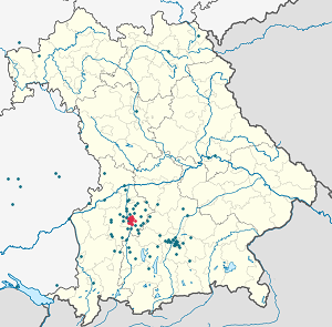 карта з Аугсбург з тегами для кожного прихильника