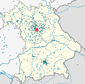 Map of Nuremberg with markings for the individual supporters