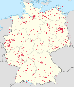 Map of Germany with markings for the individual supporters