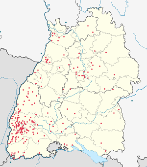 Karte von Baden-Württemberg mit Markierungen für die einzelnen Unterstützenden