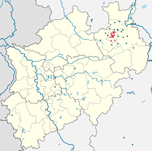 Map of Bielefeld with markings for the individual supporters