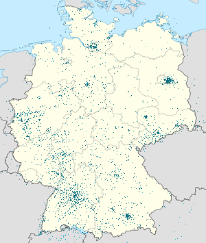 Mapa mesta Nemecko so značkami pre jednotlivých podporovateľov
