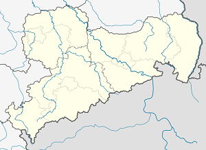 각 지지자를 나타내는 마커가 있는 Sachsen 지도