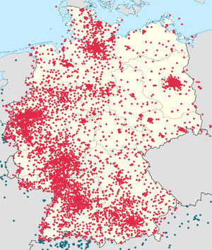Karte von Deutschland mit Markierungen für die einzelnen Unterstützenden