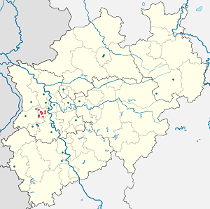 Zemljevid Krefeld z oznakami za vsakega navijača