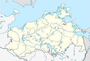 A(z) Vorpommern-Greifswald járás térképe címkékkel minden támogató számára