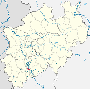 Karte von Wesseling mit Markierungen für die einzelnen Unterstützenden