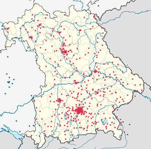 Карта Бавария с тегами для каждого сторонника