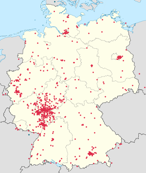 Mapa Niemcy z zaznaczonymi osobami wspierającymi