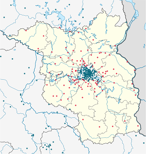 Karte von Brandenburg mit Markierungen für die einzelnen Unterstützenden