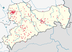 Karte von Sachsen mit Markierungen für die einzelnen Unterstützenden