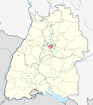 Karta över Stuttgart med taggar för varje stödjare