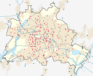Map of Berlin with markings for the individual supporters